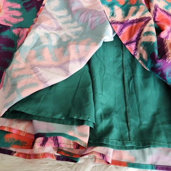 SSYS Tiered Maxi Skirt M‎ Ikat Sadie Boho Hippie Patchwork Cottage Pull on Lined - Picture 10 of 13